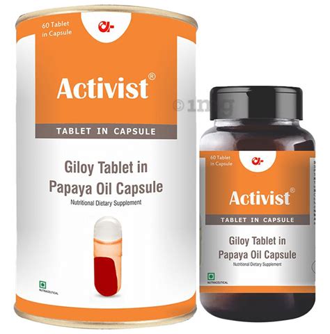 Activist Giloy Tablet In Papaya Oil Capsule Buy Bottle Of 60 0