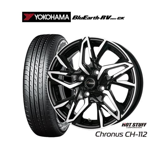 HOT STUFF サマータイヤ ホイール4本セット ホットスタッフ クロノス CH 112 ヨコハマ BluEarth ブルーアース RV03CK RV 03CK 155 65R14