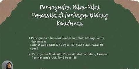 Menjelaskan Perwujudan Nilai Nilai Pancasila Sesuai Perkembangan Zaman