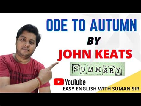 Ode To Autumn By John Keats Summary And Line By Line Explanation In