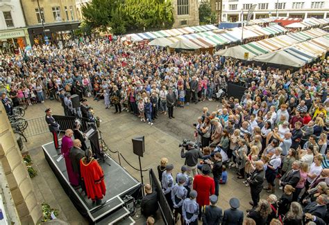 Large Crowd Watches Proclamation Of King Charles Iii In Cambridge And