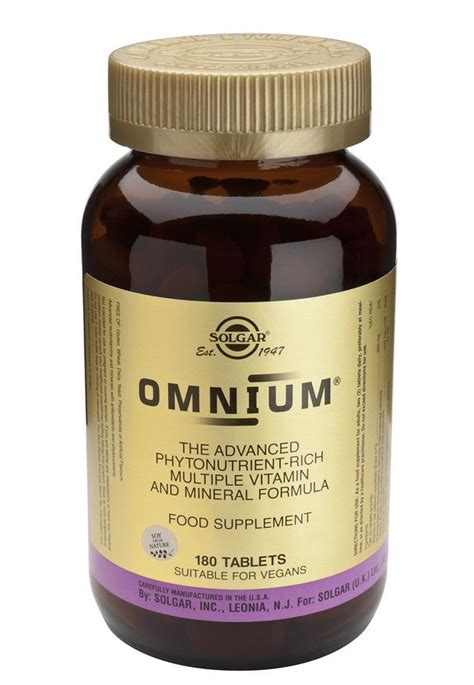 Solgar Omnium Tablets Phytonutrient Complex Multiple Vitamin Mineral