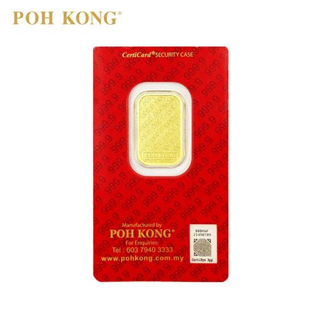 Poh Kong 99924k Pure Yellow Gold Happiness Gold Bar 5g