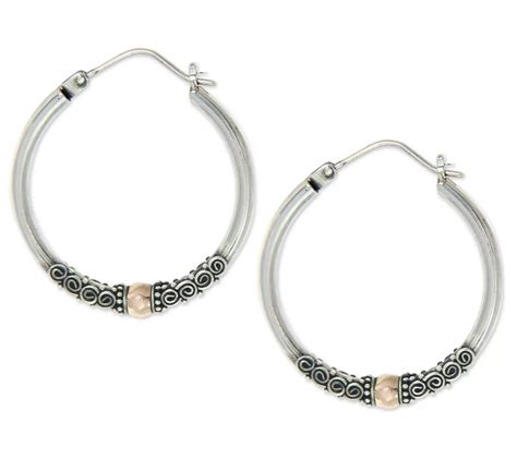 Novica Artisan Crafted Sterling 18K Hoop Earrings QVC