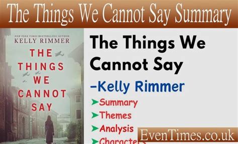 The Things We Cannot Say Summary