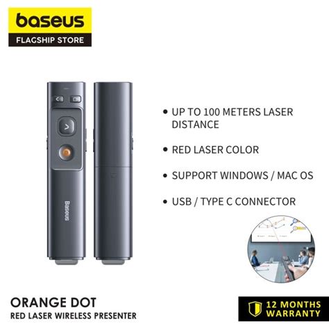 Baseus Wireless Presenter Orange Dot Red Laser Acfyb Lazada Indonesia