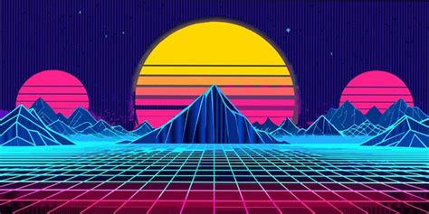 Premium Vector | A mountain with a sunset in the background