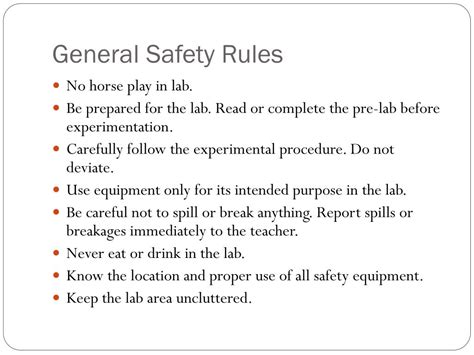 Ppt Lab Safety Rules Powerpoint Presentation Free Download Id 2474686