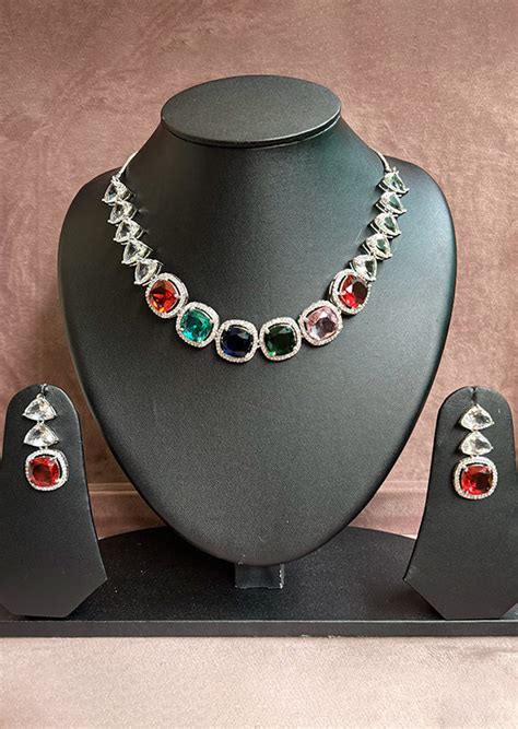 Ad Multi Colour Necklace Set Vastrasuka