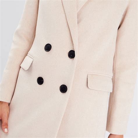 Manteau droit boutonné beige femme Vibs