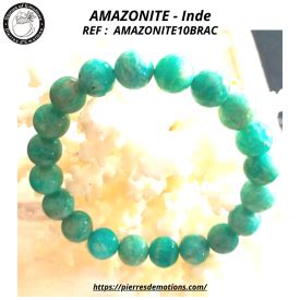 AMAZONITE Bracelet perles de diamètre 10 mm environ