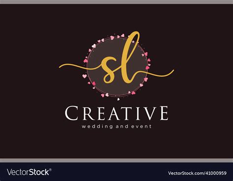 Initial Sl Feminine Logo Usable Royalty Free Vector Image