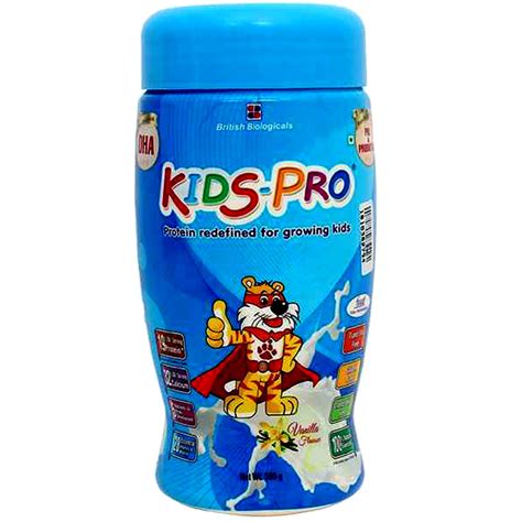 Kids Pro Vanilla Flavoured Protein Powder 500 Gm Jar Price Uses