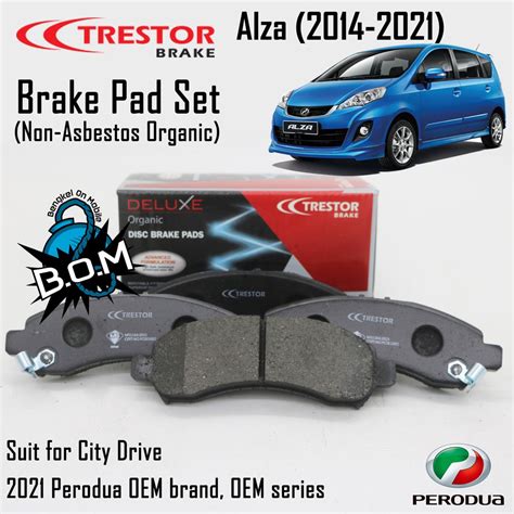 Trestor Deluxe Front Brake Pad Brek Pad Depan Perodua Alza