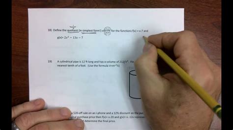 Algebra 2 B Unit 5 Test Review Part 2 Youtube