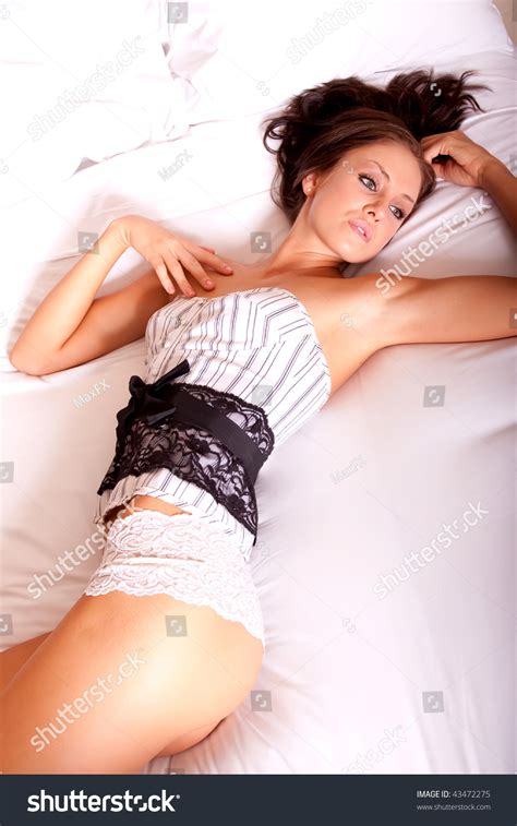 Sexy Woman Lingerie Lying On Bed Stock Photo Shutterstock