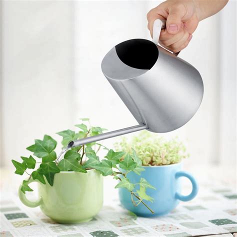 900 1500ml Rvs Gieter Geborsteld Tuin Planten Indoor Outdoor Plant