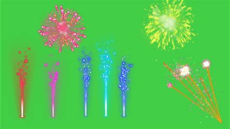 Pantalla Verde Fuegos Artificiales Green Screen Fireworks Cohetes