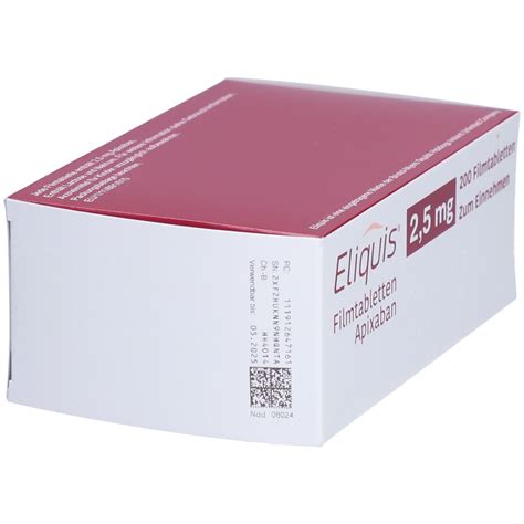 ELIQUIS 2 5 Mg Filmtabletten 200 St Mit Dem E Rezept Kaufen Shop Apotheke