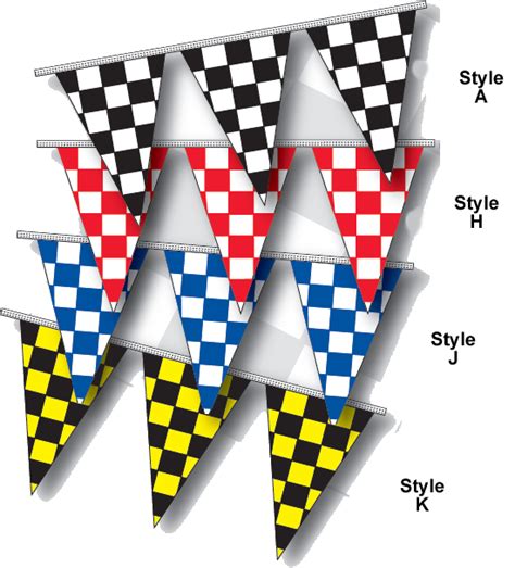 Checkered Flag Pennant Strings Triangle