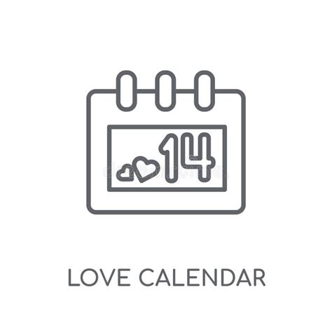 Icono Linear Del Calendario Del Amor Estafa Moderna Del Logotipo Del