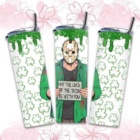 Oz Skinny Tumbler Wrap Horror Movie Patricks Day Png Horror Shamrock