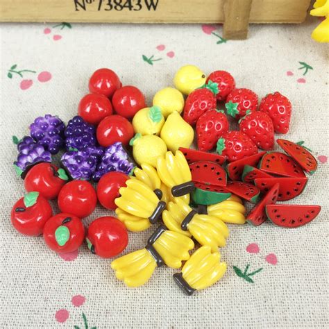 Mixed Fruits Resin Artificial Fake Miniature Food Kawaii Diy