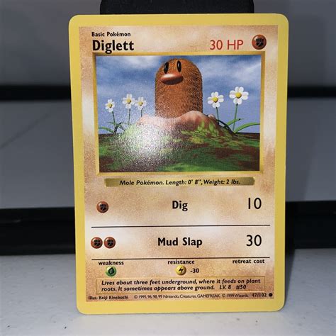 Mavin Diglett St Edition Shadowless Base Set Pokemon Card Nm