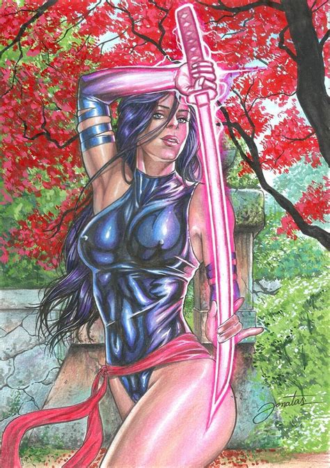 Psylocke 8x11 Amazing Pinup Original Comic Page By Jonatas Ma1 Ebay