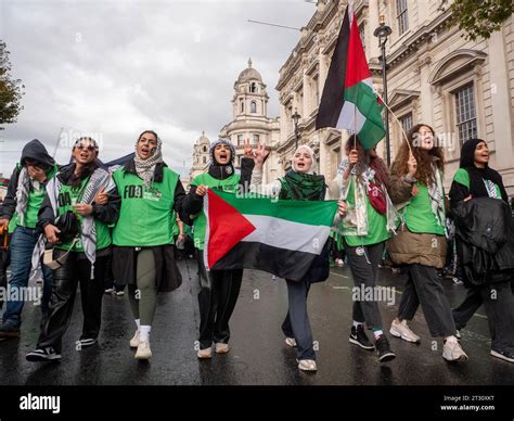 Friends Of Al Aqsa Foa Pro Palestinian Marchers In London Uk At The