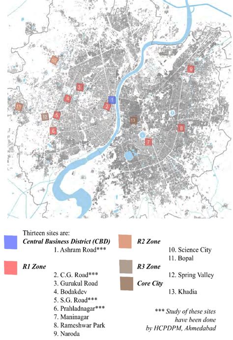 Selected Areas Across The Ahmedabad City For The Land Utilization