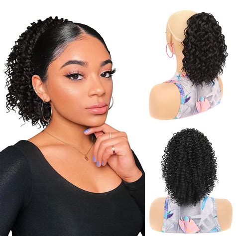 Drawstring Ponytail Afro Kinky Curly Ponytail For Black Women 10inch