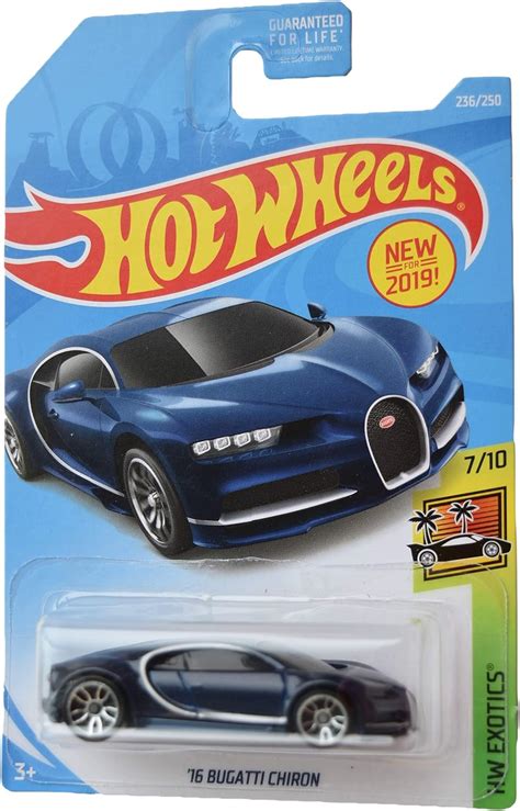 Amazon.com: Hot Wheels Exotics 7/10 '16 Bugatti Chiron 236/250, Blue : Toys & Games