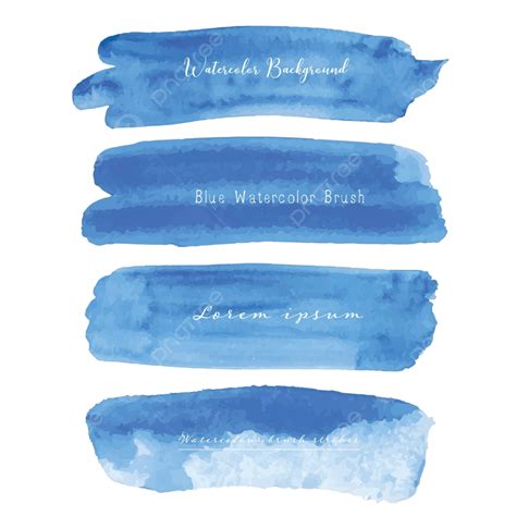 Vector Illustration Of Watercolor Brush Strokes In Shades Of Blue