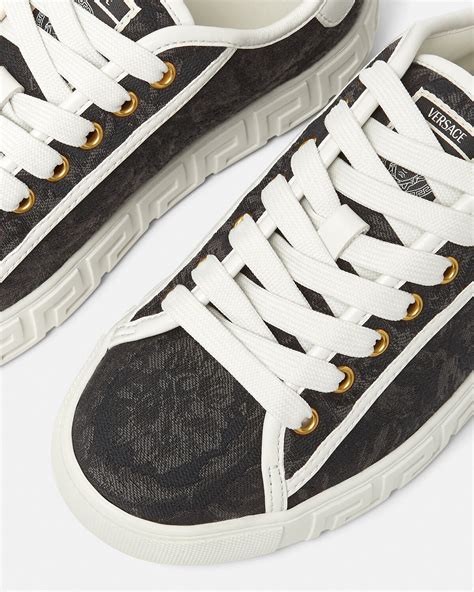 Barocco Greca Sneakers Blackprint Versace Us