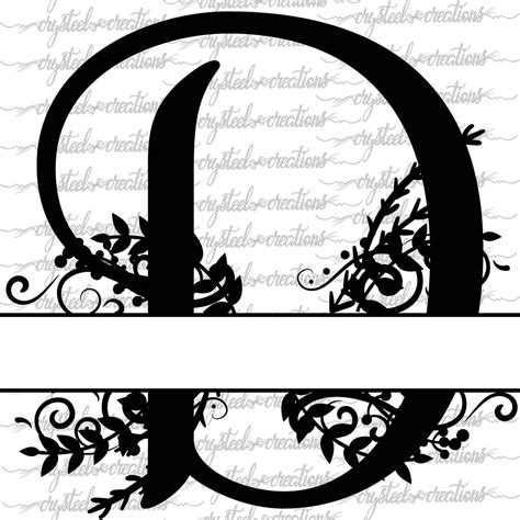 Letter D Split Monogram SVG PNG DXF Regal Split Alphabet | Etsy