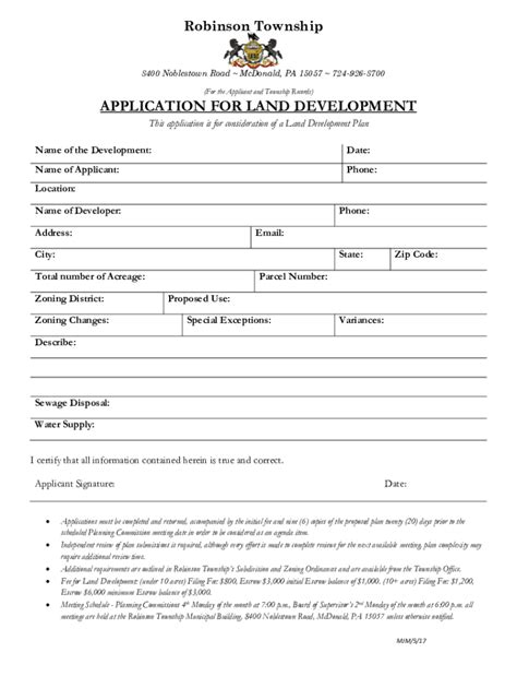 Fillable Online Land Development Application Checklist Butler