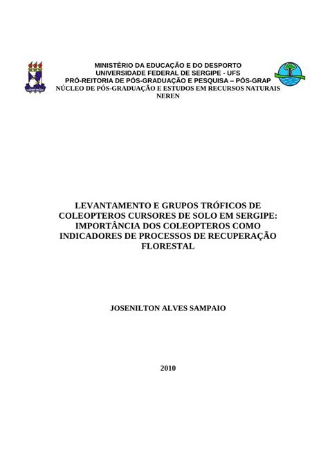 Pdf Ufs Universidade Federal De Sergipe Import Ncia Dos