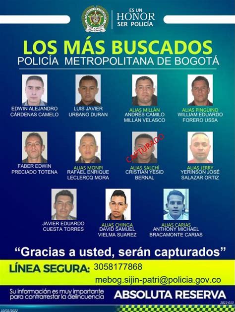 Ofrecen Recompensa Por Los Hombres Más Buscados En Bogotá Bogotá