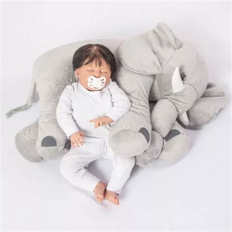 Almofada Elefante Travesseiro Pelucia Para Bebe Dormir Cm