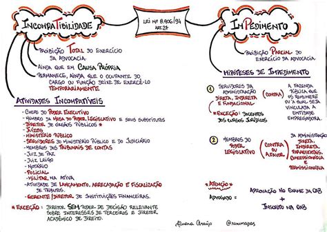 Incompatibilidades E Impedimentos Oab Luana Ara Jo Resumapas Oab