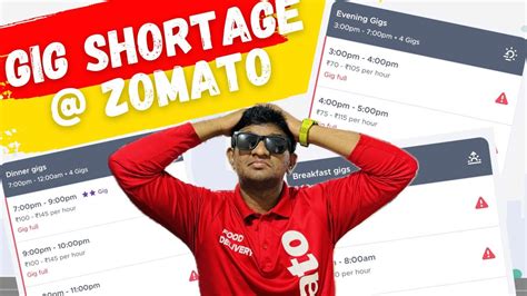 Gig Shortage On Zomato Cant Book Zomato Gigs Part Time Zomato