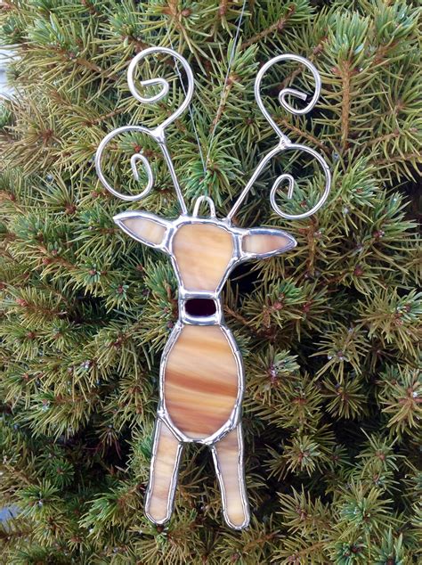 My Version Of A Pinterest Inspired Rudolph The Raindeer Stained Glass Christmas Ornament