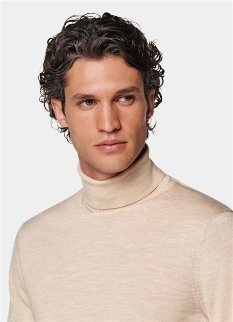 Sand Merino Turtleneck In Pure Wool SUITSUPPLY SUITSUPPLY US