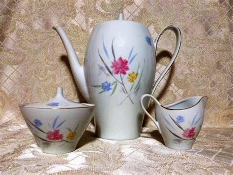 Schirnding Porcelain Bavaria Germany Teapot With Lid Creamer And Sugar