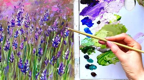 How to Paint Lavender in Acrylic | Painting flowers tutorial, Acrylic ...