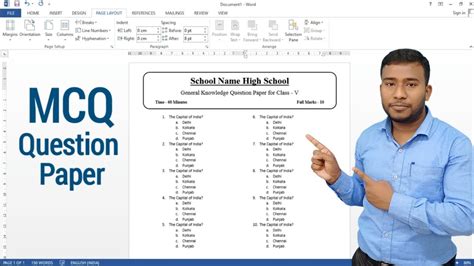 How To Make Mcq Question Paper In Ms Word Printable Templates Free