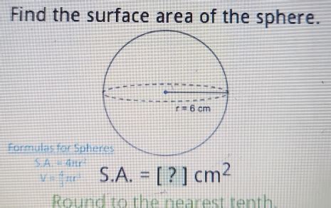 how to find the sa of a sphere
