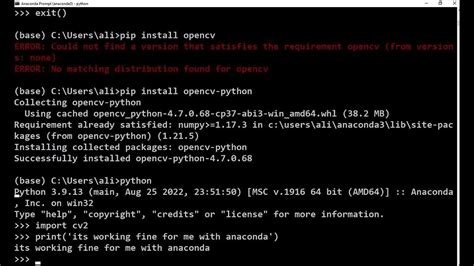 Opencv Error With Pip Install Youtube