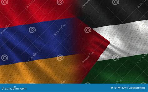 Armenia And Palestine Half Flags Together Stock Image Image Of